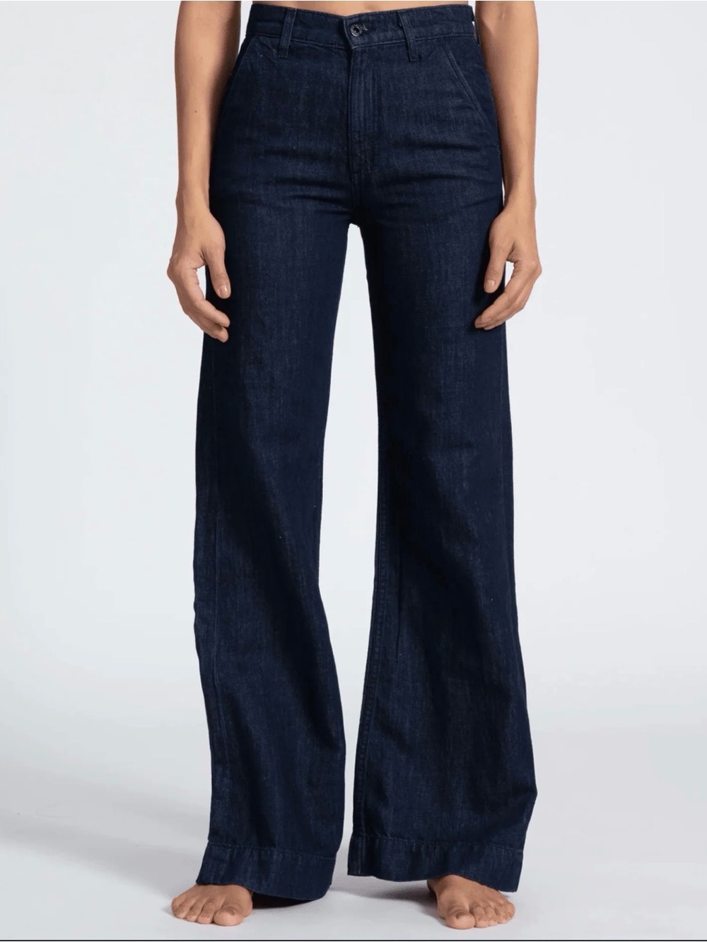 Aritzia Dark Blue Wide-Leg High-Rise Jeans